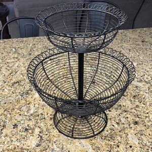 Pier 1 Black Wire Tiered Fruit Basket